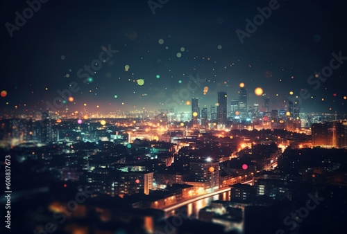 abstract urban night landscape-Ai