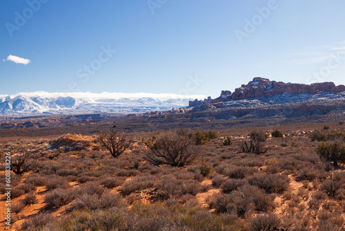 Arches National Park with La Sal mountains in background, Utah, USA © Martina