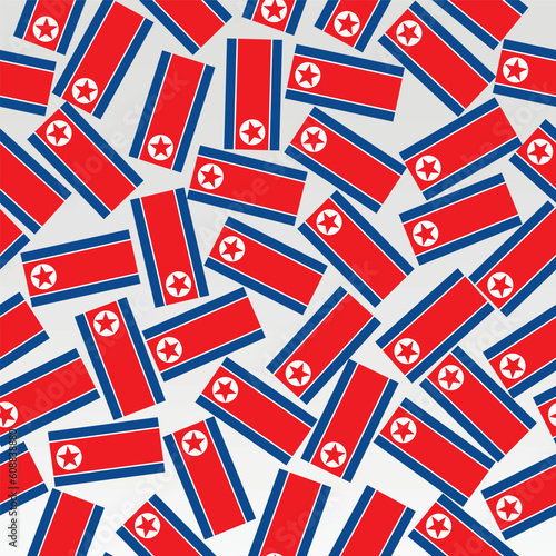 Pattern with flags of North Korea. Bright seamless pattern with flags of North Korea. Illustration.