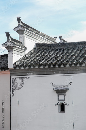 roof of the old asian house