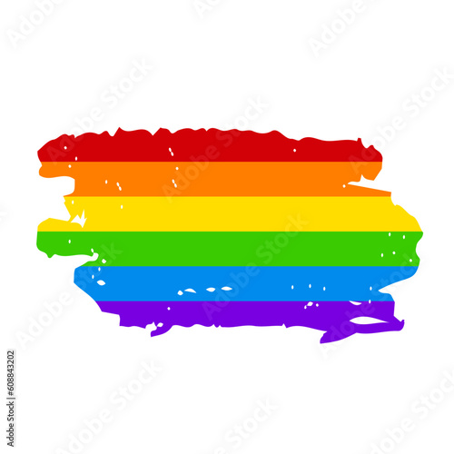 LGBT rainbow grunge flag isolated on white. LGBTQ community symbol.  Gay pride month. Vector template for poster, banner, card, flyer, sticker, etc