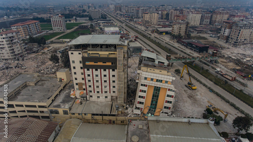Antakya Hatay Turkiye 02 07 2023 earthquake fault line, fault line passing through olive groves and fault fractures