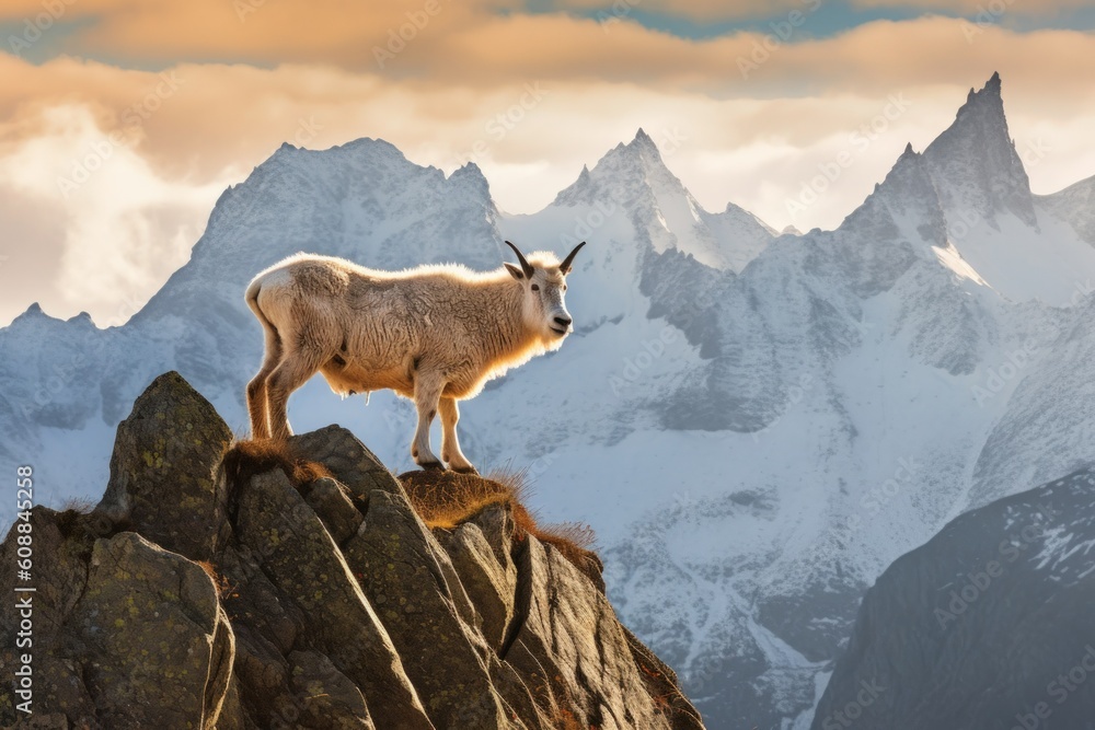 Naklejka premium Majestic Mountain - Generative AI