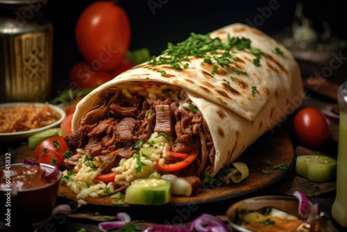 Shawarma food photography - made with Generative AI tools