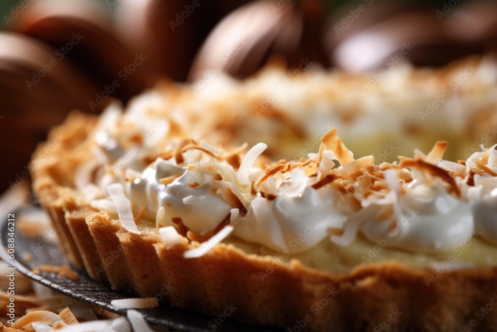 Coconut Cream Pie food photography - made with Generative AI tools