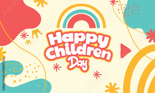 Kids Day social media post, banner, background, weding card template