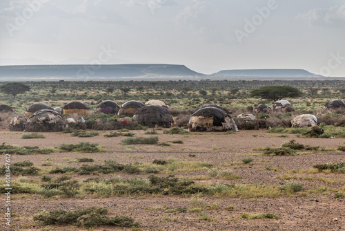 Village near Kargi in northern Kenya photo