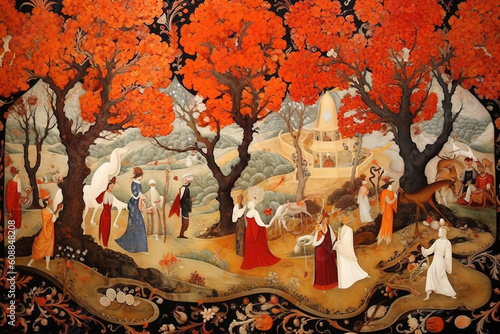 miniature painting, ottoman art, generative ai