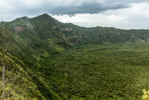 View of the rim of Longonot volcano crater  Kenya