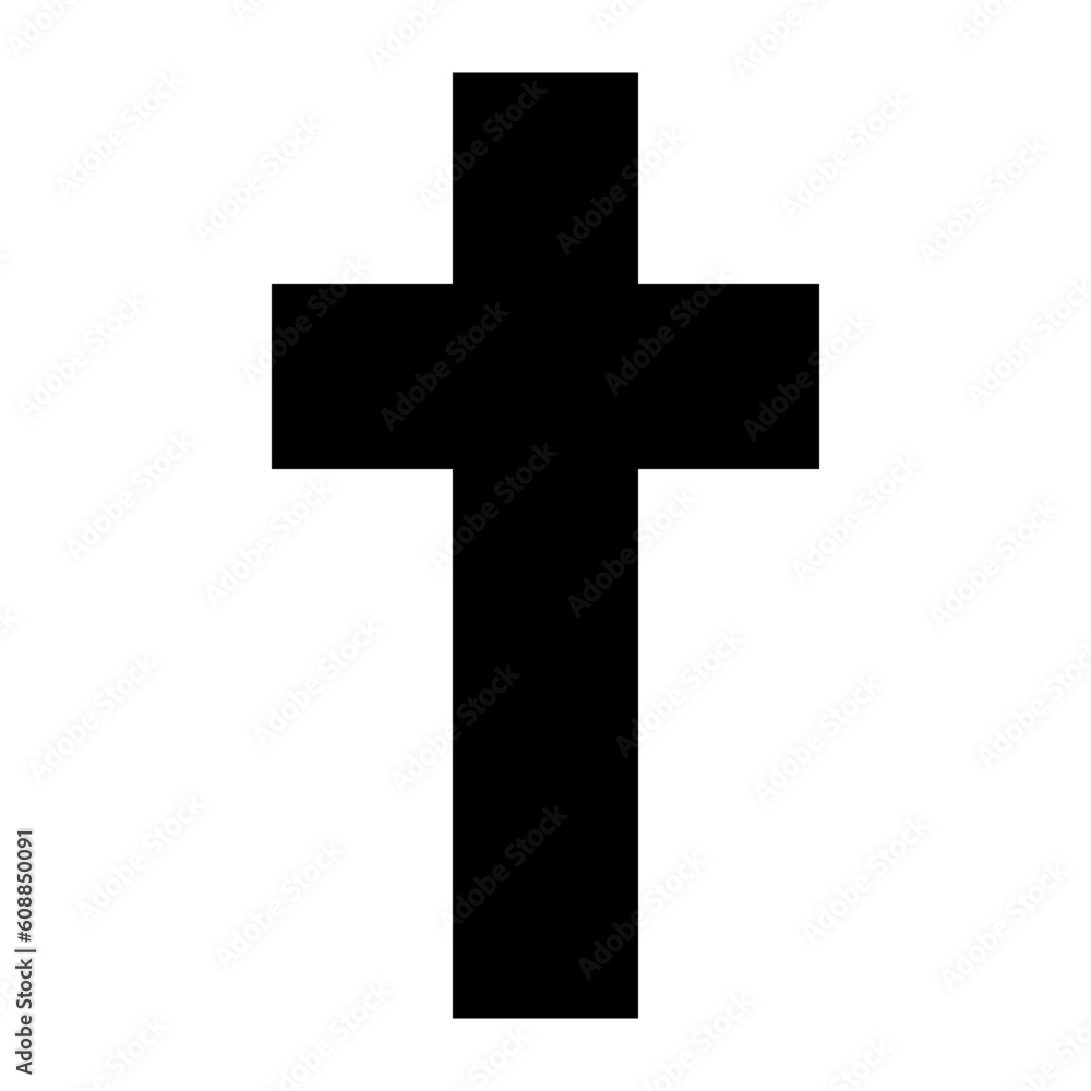 Cross on white background. Symbol of Christianity