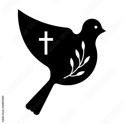 Flying dove with olive bran...