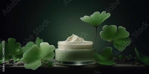 Ginkgo beauty cream and cosmetics. Generative Ai