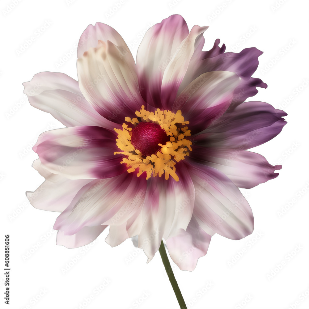 A purple and white flower on a transparent background png isolated Generative Ai A purple and white flower on a transparent background png isolated Generative Ai