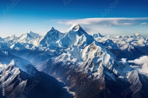 фотография Majestic Mountain Range - Generative AI