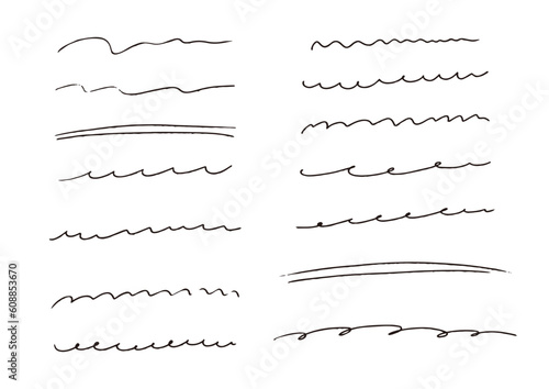 手書きのアンダーラインあしらいセット