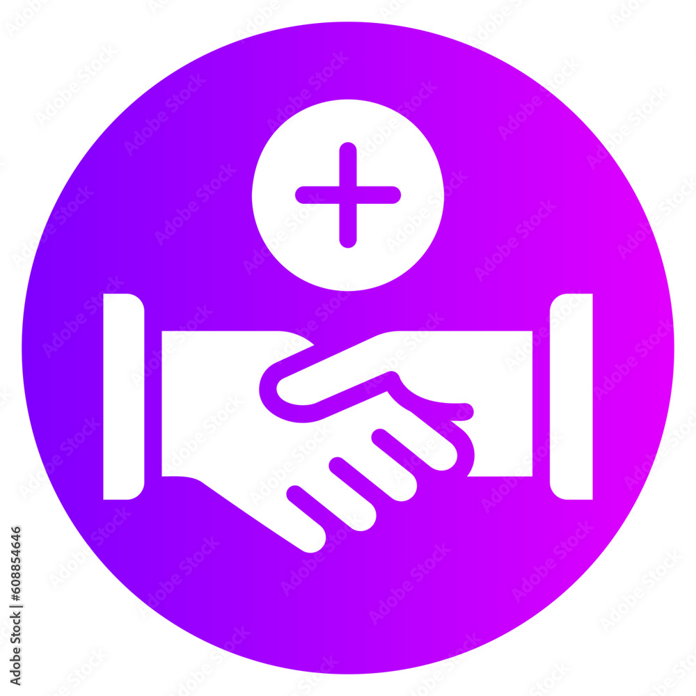 handshake gradient icon