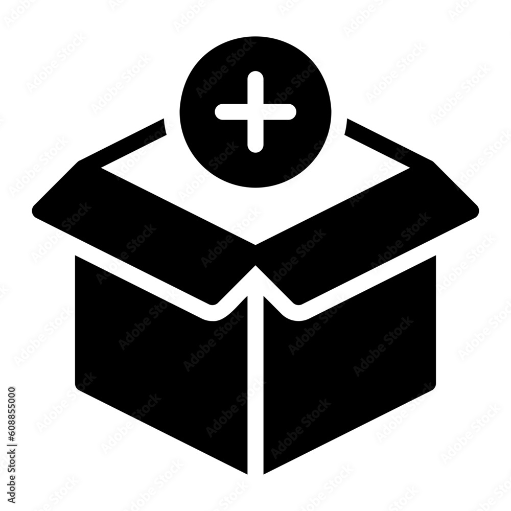 Obraz premium add product glyph icon