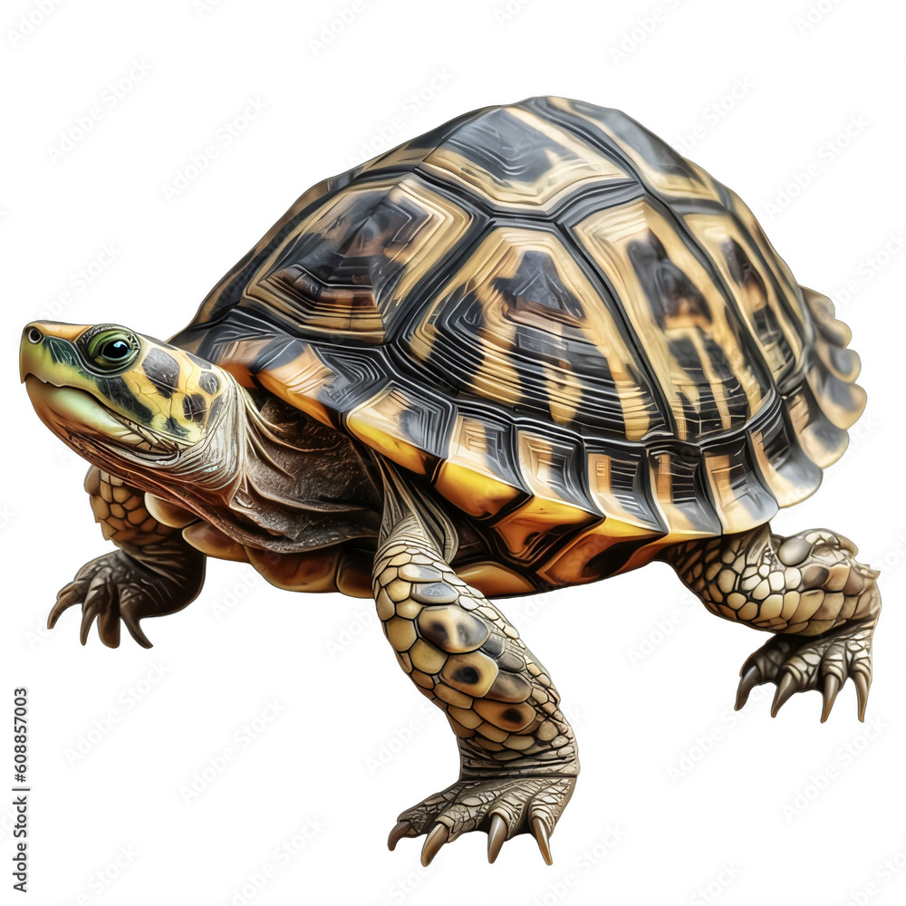 A turtle on a transparent background png isolated Generative Ai