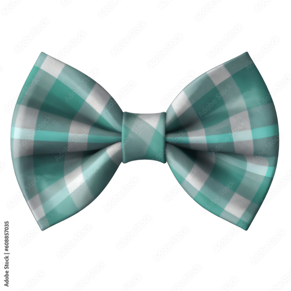 A green and white bow tie on a transparent background png isolated Generative Ai A green and white bow tie on a transparent background png isolated Generative Ai