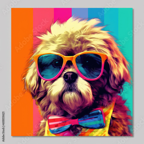 Pop Art Shih Tzu. A Colorful and Unique Digital Artwork © STORYTELLER AI