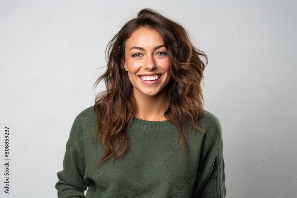 Portrait of a beautiful young woman smiling and looking at camera. Portrait of a beautiful young woman smiling and looking at camera.