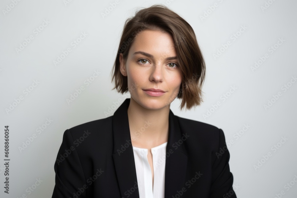 Portrait of a beautiful young businesswoman in a black jacket. Portrait of a beautiful young businesswoman in a black jacket.