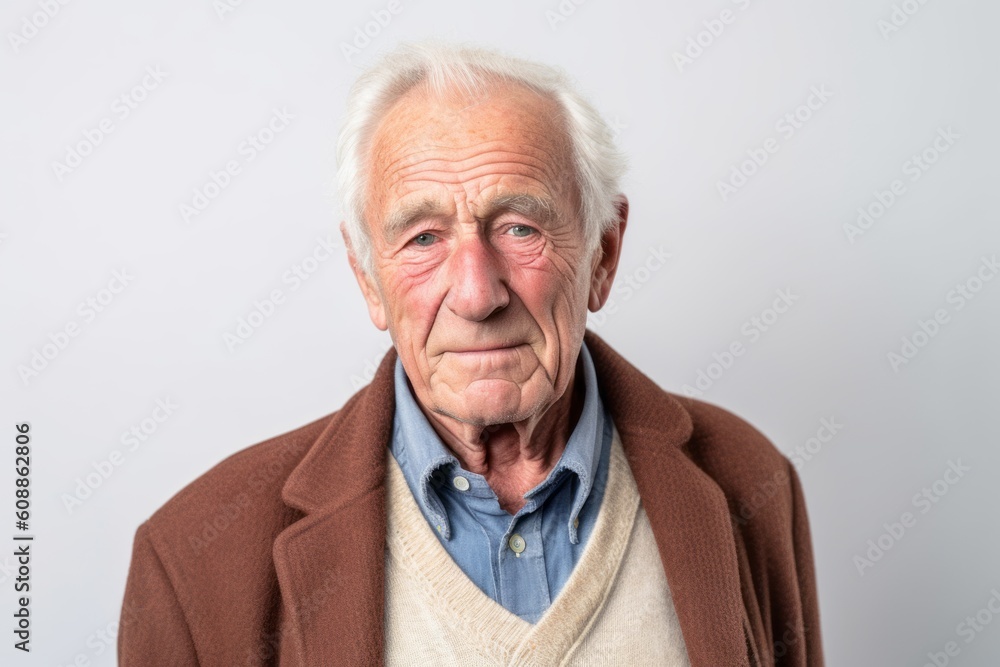 Portrait of a senior man with wrinkles on his face looking at the camera Portrait of a senior man with wrinkles on his face looking at the camera
