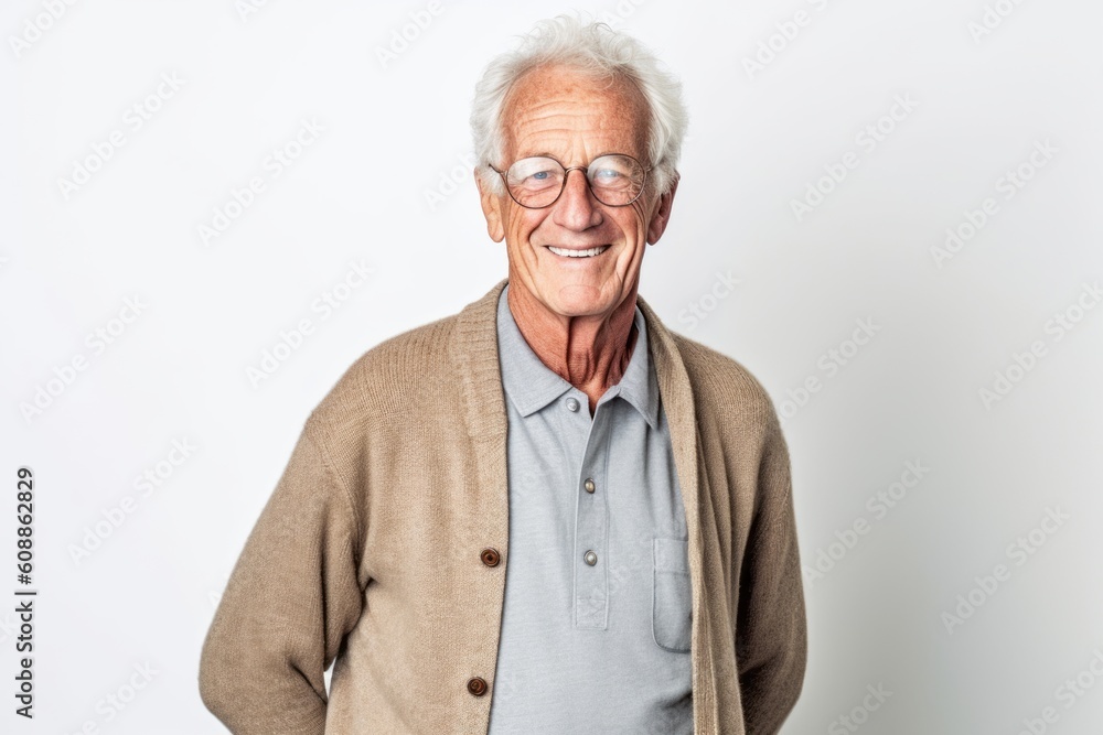 Portrait of a smiling senior man with eyeglasses on white background Portrait of a smiling senior man with eyeglasses on white background