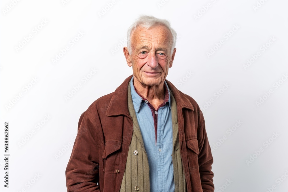 Portrait of a senior man with grey hair. Isolated on white background. Portrait of a senior man with grey hair. Isolated on white background.