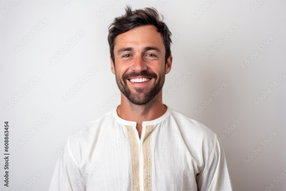 Portrait of a handsome young man smiling and looking at the camera Portrait of a handsome young man smiling and looking at the camera