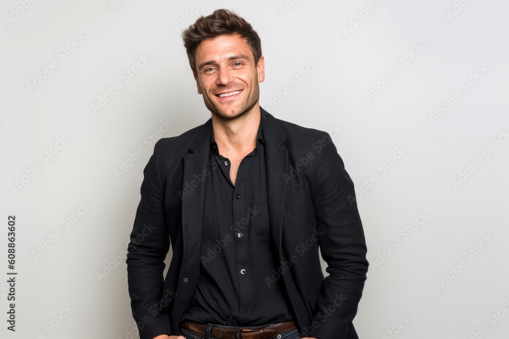 Portrait of handsome Hispanic man smiling and looking at the camera. Portrait of handsome Hispanic man smiling and looking at the camera.