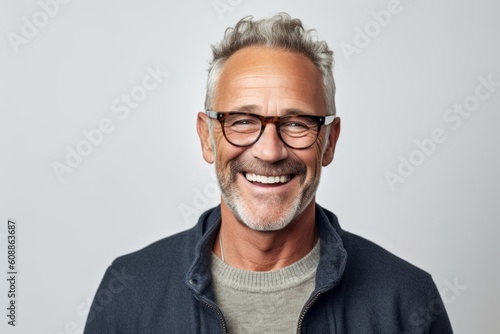 Portrait of a smiling senior man in eyeglasses looking at camera © Hanne Bauer