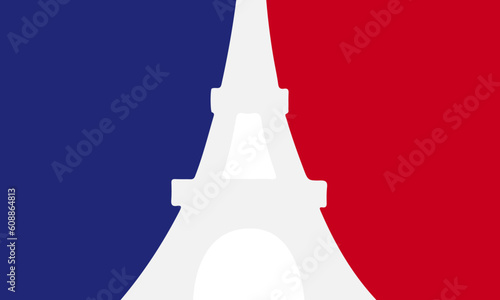 france background with eiffel silhouette. Vector illustration