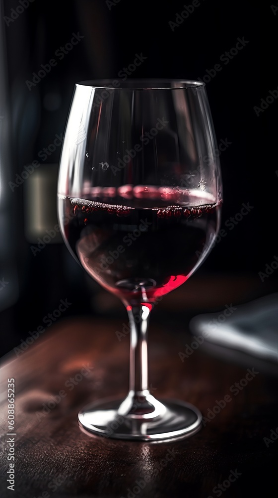 A glass of red wine in a beautiful setting. Generative AI. A glass of red wine in a beautiful setting. Generative AI.