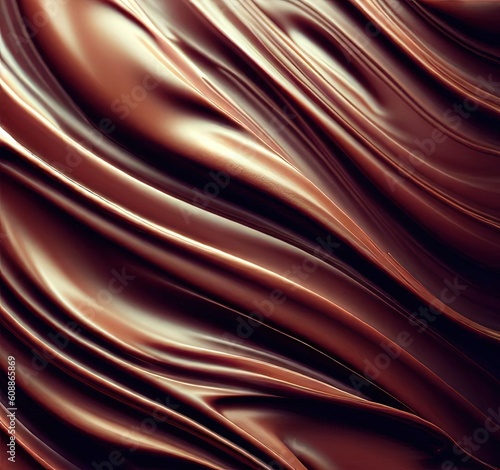 Chocolate texture food smooth milk ingredient close up concept. Generative AI