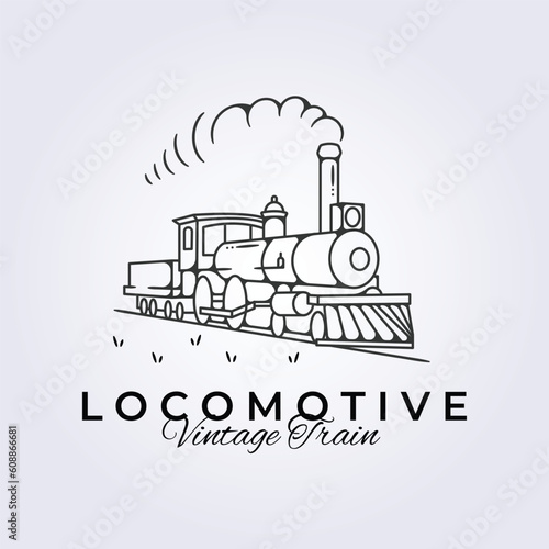 hogwarts express, locomotive vintage train logo vector illustration design