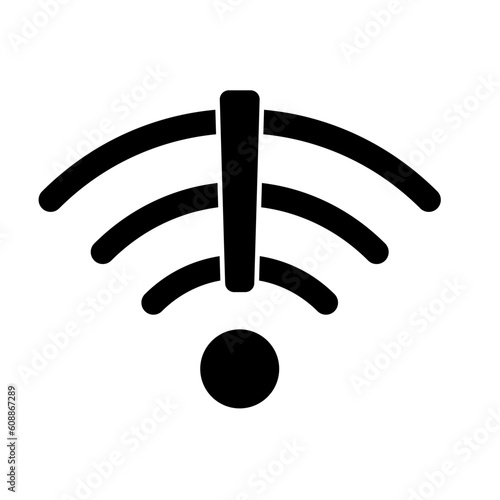 WiFi Icon with exclamation mark in the middle showing free internet. Vector illustration.