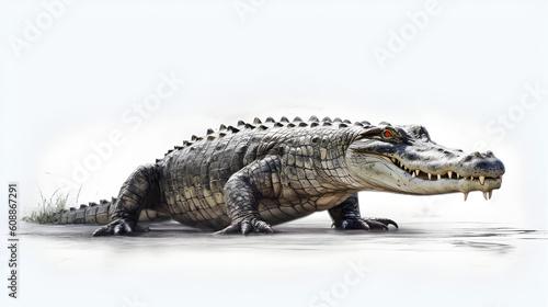 crocodile with white background 
