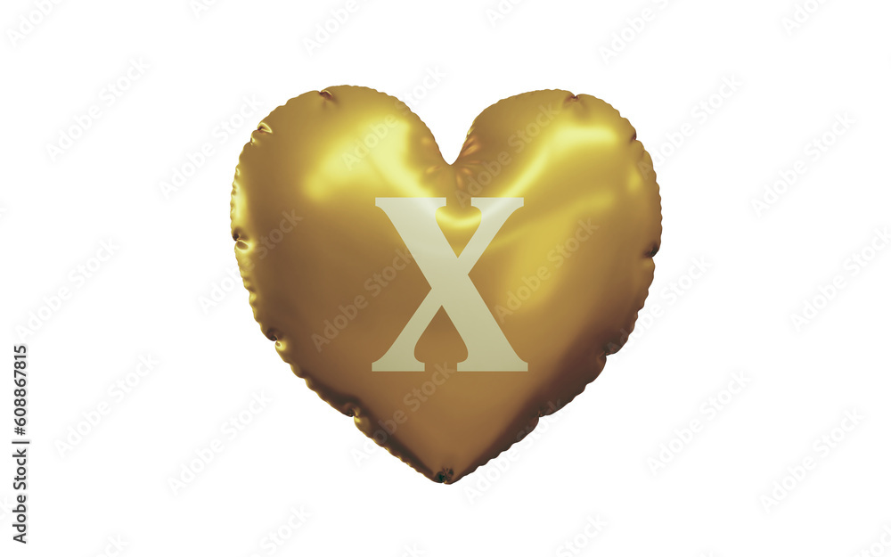 golden balloon heart shape with Alphabet letter golden balloon heart shape with Alphabet letter