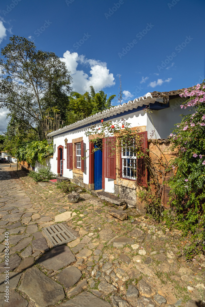 Prédio histórico na cidade de Tiradentes, Estado de Minas Gerais, Brasil