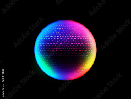 abstract rainbow colored sphere, vivid hues