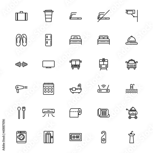 "Hotel Amenities" icon set