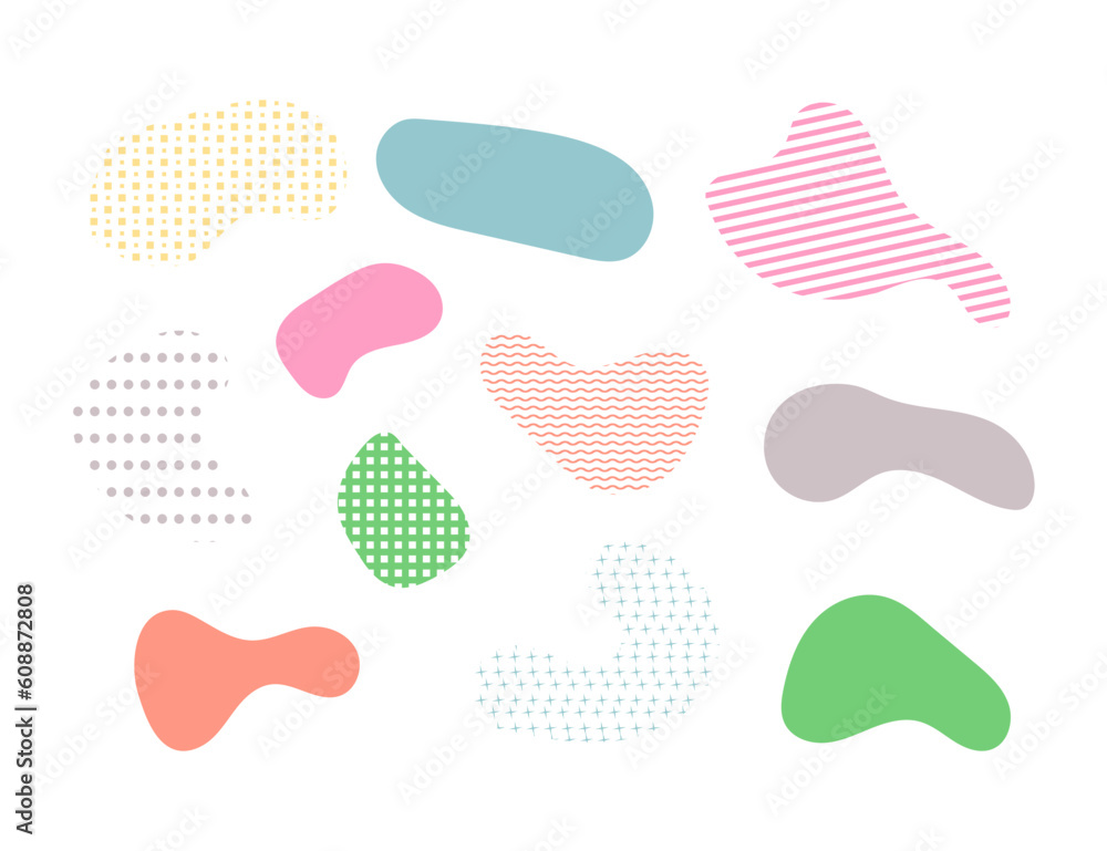 Abstract shapes with different textures set to create design Abstract shapes with different textures set to create design