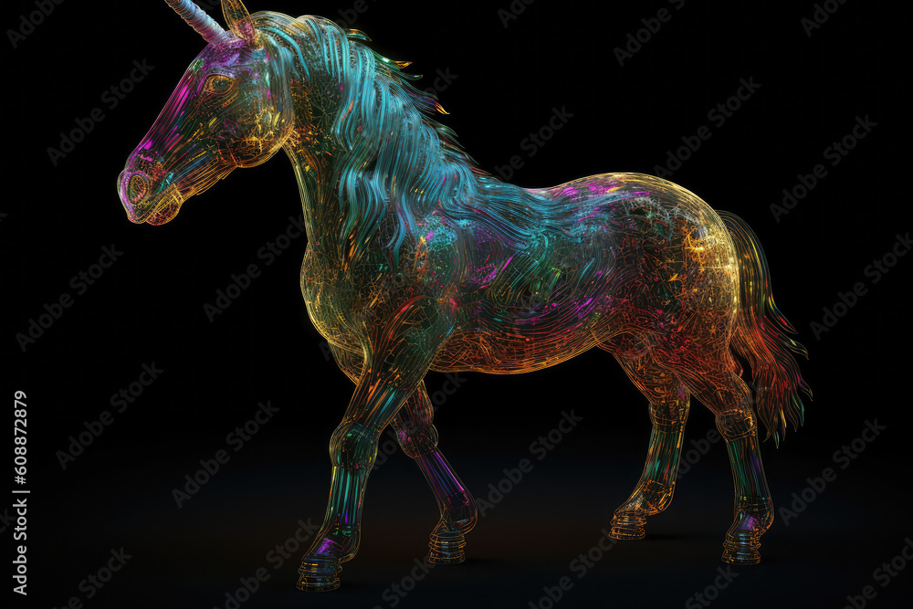  unicorn 3d model and animation, generative AI