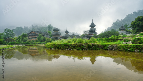 landscape for Zhaoxing village in Guizhou  China. 