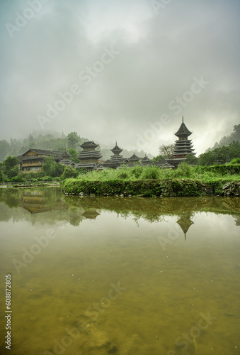 landscape for Zhaoxing village in Guizhou, China. 