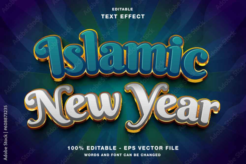 Islamic New Year 3D Editable Text Effect