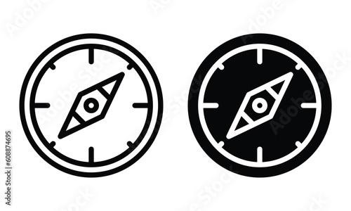 Free Download Compass icon with outline and glyph style. - GFXLoad
