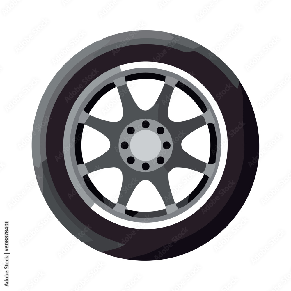 Obraz premium Shiny alloy wheel symbolizes modern car design