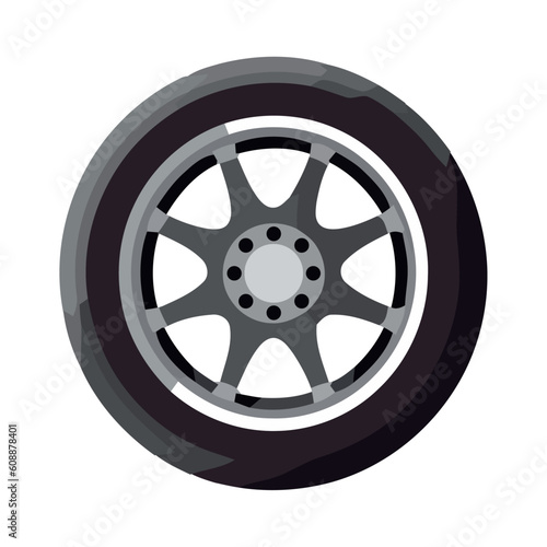 Shiny alloy wheel symbolizes modern car design